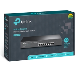 TP-Link Tl-Sg1008 8-Port Gigabit Unmanaged Switch 13" Desktop Rackmountable Steel Case Fanless Supports Mac Address 802.1p/DSCP QoS TL-SG1008