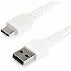 StarTech.com 1m USB A To USB C Charging Cable - Durable Fast Charge & Sync USB 2.0 To USB Type C Data Cord - Aramid Fiber M/M 3A White - Cable For Mobile Device, IPad Pro - First End: 1 X 4-pin USB 2.0 Type A - Male - Second End: 1 X 24-pin USB 2.0 Type