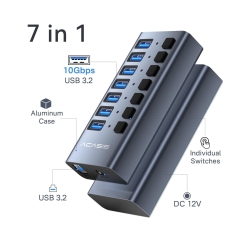 Acasis Hs-707Mg-10G 7-in-1 USB 3.2 Gen2 10Gbps Docking Hub W Ac For Pc Laptop ELEACAHS707MG10G