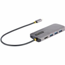 StarTech.com USB Type C Docking Station For Workstation - 100 W - Space Gray - Portable - 1 Displays Supported - 4K, 2K - 3840 X 2160, 4096 X 2160, 3440 X 1440 - USB Type-A - USB Type-C - 1 X Rj-45 Ports - Network (Rj-45) - 1 X HDMI Ports - HDMI - Displa
