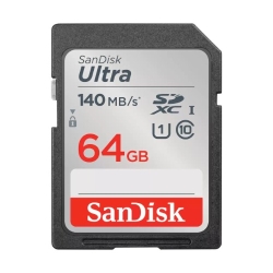 SanDisk Ultra 64GB Sdhc Sdxc Uhs-I Memory Card 140MB/s Full Hd Class 10 Speed Shock Proof Temperature Proof Water Proof X-Ray Proof Digital Camera SDSDUNB-064G-GN6IN