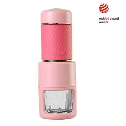 Staresso Coffee Maker Red Dot Award Winner Portable Espresso Cappuccino Quick Cold Brew Manual Coffee Maker Machines All In One - Pink ELESP200PK