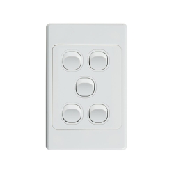 4C | Ultima 5 Gang Switch 250V 16AX - Vertical 040.000.0065