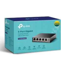 TP-Link Tl-Sg1005Lp 5-Port Gigabit Desktop Switch With 4-Port PoE+, Up To 40W For All PoE Ports, Up To 30W Each Port TL-SG1005LP