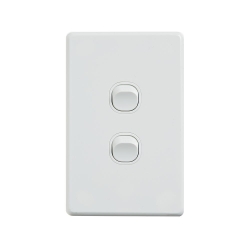 4C | Classic 2 Gang Switch 250V 16AX | Vertical 040.000.0296