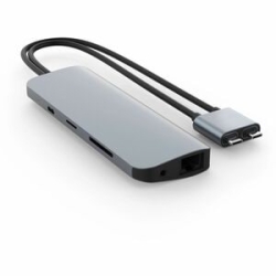 HyperDrive Viper Hd392-Silver 10 Port(s) USB Type C Docking Station For Monitor, Tablet, Notebook, Desktop Pc, MacBook - Charging Capability - Memory Card Reader - Sd - Silver - 2 Displays Supported - 4K, 4K @ 60Hz - 3840 X 2160 - 4 X USB Ports - 3 X USB