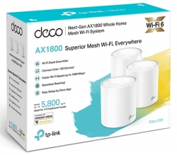 TP-Link Deco X20 3-Pack AX1800 Whole Home Mesh Wi-Fi 6 System, Wi-Fi 6 1800Mbps, OFDMA, MU-MIMO