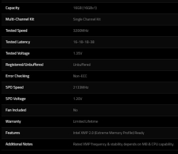Single Channel: 16GB (1x16GB) DDR4 3200MHz CL16 Aegis - Desktop Memory F4-3200C16S-16GIS