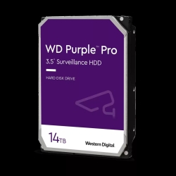 Western Digital Wd 14TB Purple Pro Surveillance 3.5" Hard Drive, SATA3, 7200RPM, 256MB Cache, 64x Camera Support, 5y WD142PURP