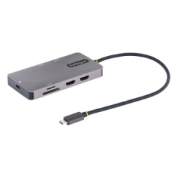 StarTech.com USB C Multiport Adapter, Dual Hdmi, 4K 60Hz, 2x 5Gbps Usb-a Hub, 100W Power Delivery, GbE, SD/MicroSD, USB C Mini Dock - USB C Multiport Adapter W/dual 4K60Hz Hdmi 2.0b Hdr Video Via DP 1.4/Dsc, Mst (4K60 GPU Dependent) - Alternative To DK30