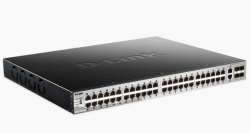 D-Link 54 Port Stackable Gigabit Poe+ Switch With 48 1000Base-T Poe/ Poe+ Ports And 4 10 Gigabit