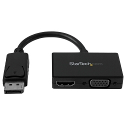 Startech Travel A/v Adapter: 2-in-1 Displayport To Hdmi Or Vga - Dp To Hdmi Or Vga Adapter With