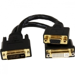 Startech 8in Dvi-i M To Dvi-d F And Hd15 Vga F Wyse Dvi Splitter Cable - Dual Monitor Dvi Splitter DVI92030202L