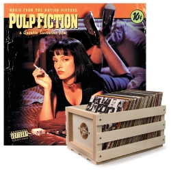 Crosley Record Storage Crate & Various Artists Pulp Fiction - Vinyl Album Bundle UM-1111031-B