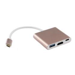 USB Type C To USB3.0 Af With Hdmi 2.0 And Type C Adaptor (Aluminium Shell) Acbaustypecapt