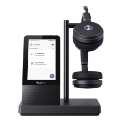 Yealink WH66 Dual Teams Dect Wireless Headset, Uc Workstation, Hd Voice, 2-Mic Noise Cancellation&330° Adjustable, Leather Ear Cushions, Teams, Zoom WH66-D-MS