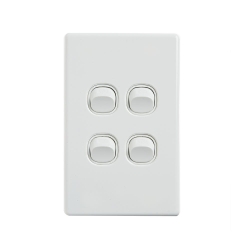 4C | Elegant Wall Switch 4 Gang 250V 16A | Vertical 040.0.0089