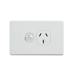 4C | Elegant Single Power Point 250V 10A | Horizontal 040.0.0094