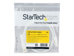 Startech.Com 2M Mini Display To Display 1.2 Cable, 4K, Support Dpcp, Hdcp, White, Ltw MDP2DPMM2MW
