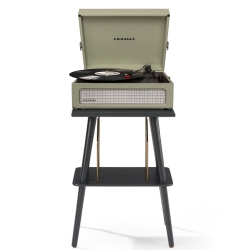 Crosley Voyager Bluetooth Portable Turntable + Crosley Turntable Stand Bundle - Sage CRIW8017BST-SA4