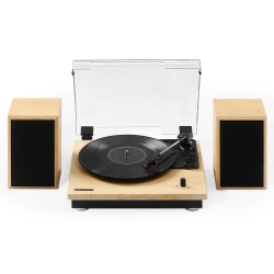 Crosley Brio Record Player Shelf System With Speakers - Natural CR6043A-NA4