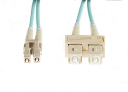 2m Lc-Sc OM4 Multimode Fibre Optic Duplex Patch Lead: Aqua FL.OM4LCSC2M