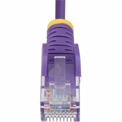 StarTech 1.5m Purple Slim CAT6 Ethernet Cable, Snagless RJ45, Utp, Lszh, 28AWG Pure Bare Copper, Slim Network Patch Cord - Slim Utp Cat6 Cable Supports 10Gbps And 100W PoE; Ideal For Crowded Installations; 36% Slimmer For Improved Airflow; Low Near-End C