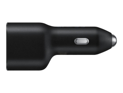 Samsung Car Charger, No Cable, Dual Port, USB-C (Max 25W) & USB-A (Max 15W) EP-L4020NBEGWW