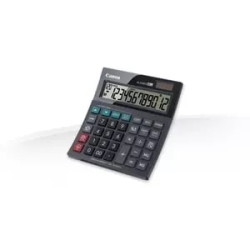 Canon As-220Rts Simple Calculator - Non-slip Rubber Pad, Dual Power, Angled Display, Key Rollover, Large Plastic Keytop, Auto Power Off, Sign Change, Slide Switch - 12 Digits - LCD - Battery Powered - 36 Mm Height X 134 Mm Width X 150 Mm Depth - Dark Pin
