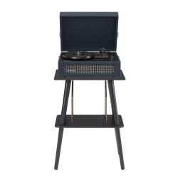 Crosley Voyager Bluetooth Portable Turntable + Entertainment Stand Bundle - Navy CRIW8017BST-NY4