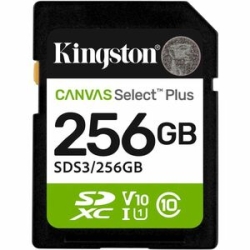 Kingston Canvas Select Plus 256 Gb Class 10/Uhs-I (U1) V10 Sdxc - 1 - 150 MB/s Read SDS3/256GB