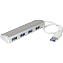 4 Port Portable USB 3.0 Hub - Aluminum ST43004UA