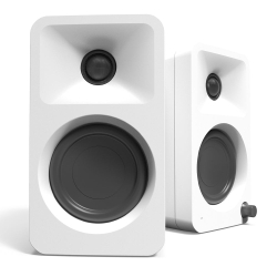 Kanto Ora 100W Powered Reference Desktop Computer Speakers With Bluetooth 5.0 White KO-ORAMW-1