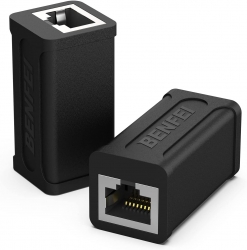 Benfei RJ45 Inline Coupler, Cat7 Cat6 Cat5e Ethernet Coupler Female To Female ELEBEN264BK