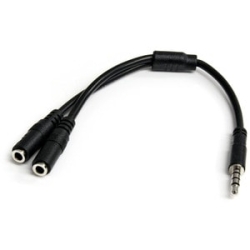 StarTech.com Headset Adapter For Headsets With Separate Headphone / Microphone Plugs - 3.5mm 4 Position To 3 Position And 2 Position 3.5mm M/F - Turns A 3.5mm Audio Output Port Into Two Distinct Ports - One 3.5mm Headphone Jack And One 3.5mm Microphone P