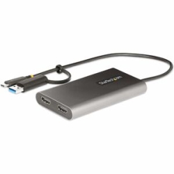 StarTech.com USB-C To Dual-HDMI Adapter, USB-C/A To 2x HDMI, 4K 60Hz, 100W Pd Passthrough, 1ft/30cm Cable, USB To HDMI Converter, Taa - USB-C Or A To Dual-Monitor Adapter For 2x 4K 60Hz HDMI Displays; 100W Pd Pass-through (90W For Host); External Video A