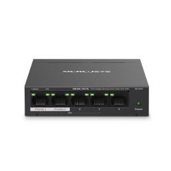 Mercusys MS105GP 5-Port Gigabit Desktop Switch With 4-Port PoE+, 10/100/1000 Mbps RJ45 Ports, Up To 250 M MS105GP