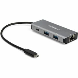 StarTech.com USB/Ethernet Combo Hub - USB 3.1 Type C - External - Black, Space Gray - Uasp Support - 3 Total USB Port(s) - 3 USB 3.1 Port(s)1 Network (Rj-45) Port(s) - Mac, Linux, ChromeOS, Android, Pc HB31C2A1CGB
