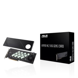 Asus Hyper M.2 X16 GEN5 Card (PCIe 5.0/4.0) Supports Up To Four NVMe M.2 (2242/2260/2280/22110) Devices At Up To 512 Gbps For Raid Functions Hyper M.2 X16 GEN 5 Card