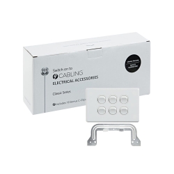 4C | Classic 6 Gang Switch 250V 16AX - Horizontal - 10 Pack With 10 Free C-Clips 040.000.0294.10PACK