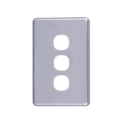 4C | Classic 3 Gang Switch Polycarbonate Cover Plate - Silver Colour 040.000.0043