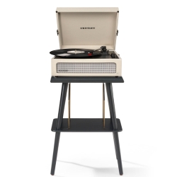 Crosley Voyager Bluetooth Portable Turntable + Crosley Turntable Stand Bundle - Dune CRIW8017BST-DU4