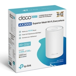 TP-Link Deco X50-4G(1-pack) AX3000 4G+ Whole Home Wi-Fi 6 Mesh, Wireless, Sim Card, 3G/4G Failover, Seamless Roaming, HomeShield Security, Remote Deco X50-4G(1-pack)