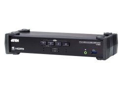 Aten Desktop Kvmp Switch 4 Port Single Display 4k Hdmi W/ Audio Mixer Mode, Cables Included, Selection Via Front Panel CS1824-AT-U