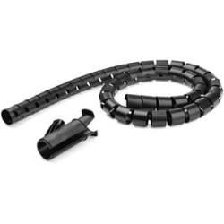 2.5m (8.2ft) Cable Management Sleeve - 1.8" Diameter - Expandable Coiled Cord Organizer W/ Cable Loading Tool (CMSCOILED4) CMSCOILED4