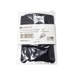 4Cabling Self Adhesive Hook & Loop Cable Holders | 10 Pack Black 002.008.3131