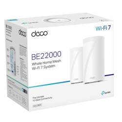 TP-Link Deco BE85(2-pack) BE22000 Tri-Band Whole Home Mesh Wi-Fi 7 System (WiFI7), 1376 Mbps At 2.4 GHz + 8640 Mbps At 5 GHz + 11520 Mbps At 6 GHz Deco BE85(2-pack)
