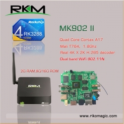 Rkm Mk902ii 16g Smart Tv Box Quad Core Rk3288 Android 4.4 2g 16g Wifi Bt4.0 Elerkmmk902ii16g