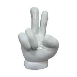 Urban Attitude Peace Out Hand Statue - Glossy White UA-UT180601WHT