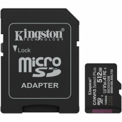 Kingston Canvas Select Plus 512 Gb Class 10/Uhs-I (U3) V30 MicroSDXC - 1 - 150 MB/s Read SDCS3/512GB